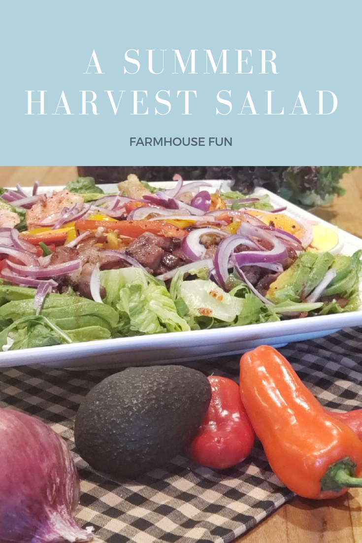 platter of a summer harvest salad with vegetables