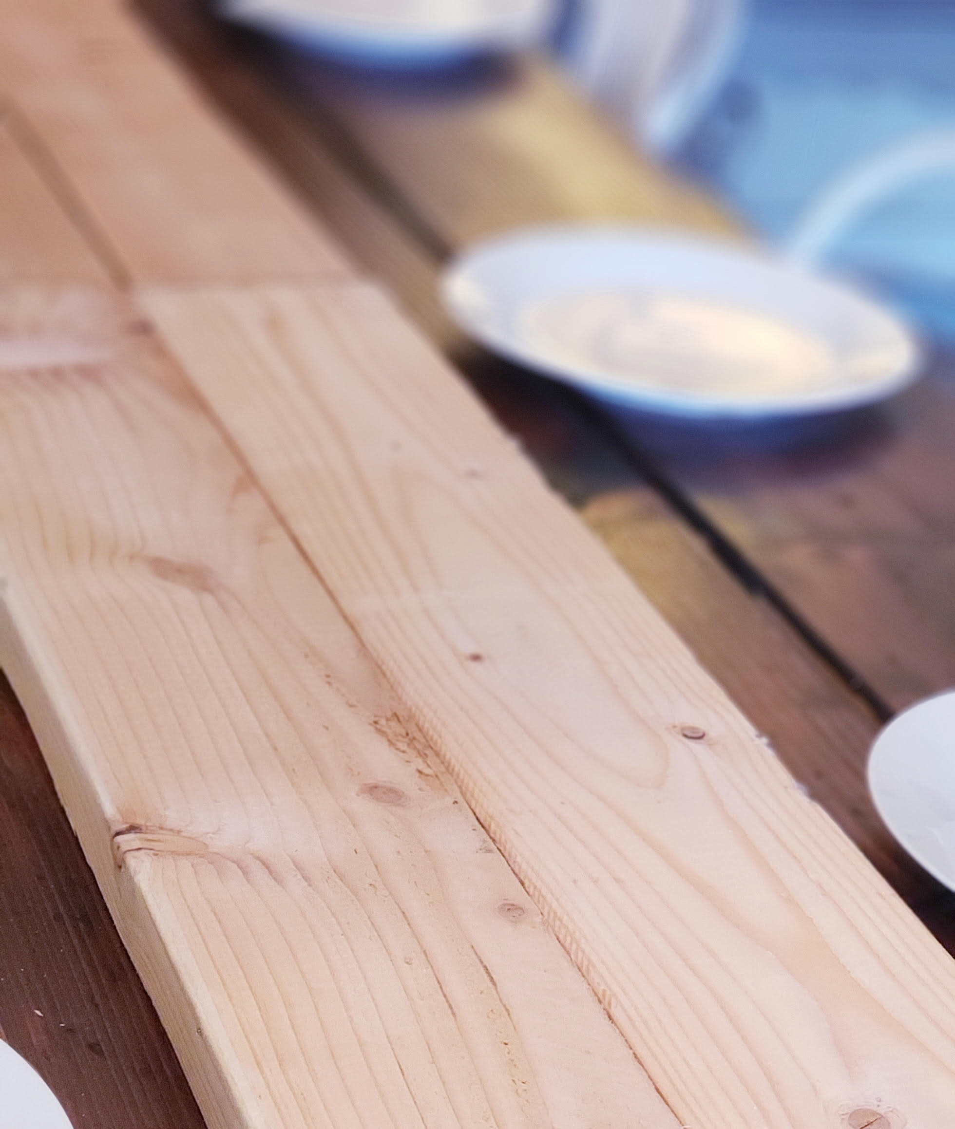planks of wood on table